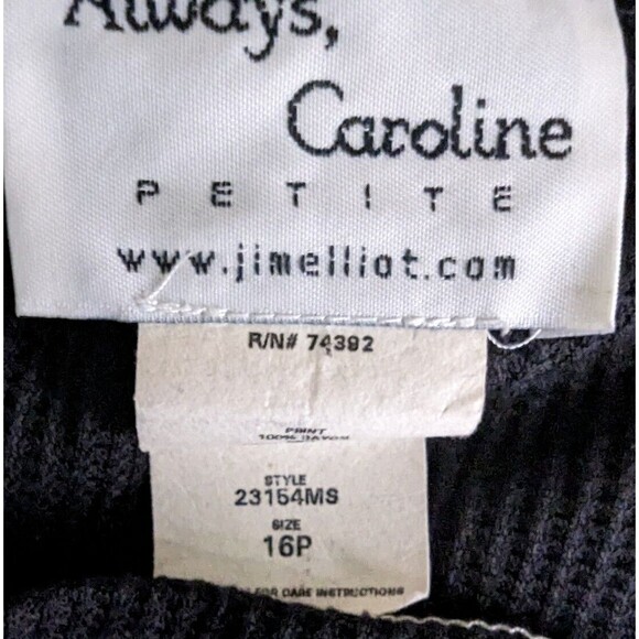 Always Caroline Petite women's 16P floral sundress blk/wte preowned - Picture 4 of 4